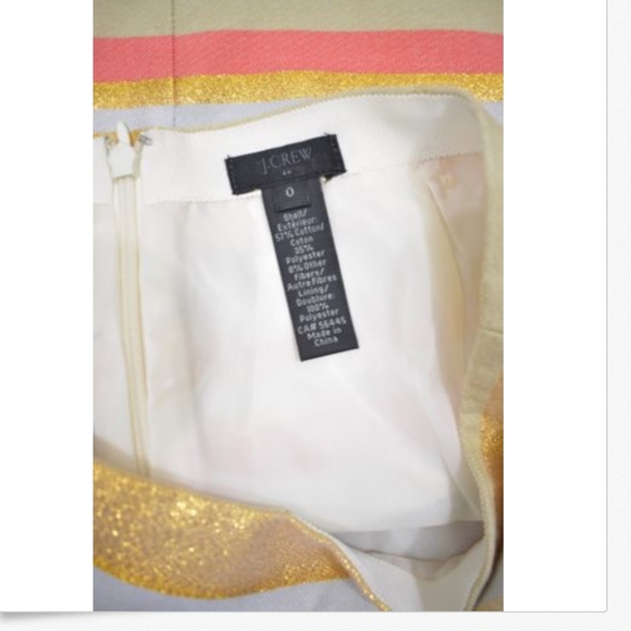 J Crew Metallic Striped Skirt Size 0 - Picture 7 of 7